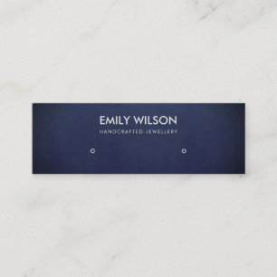 REGAL VELVET NAVY BLUE STUD EARRING DISPLAY LOGO MINI BUSINESS CARD