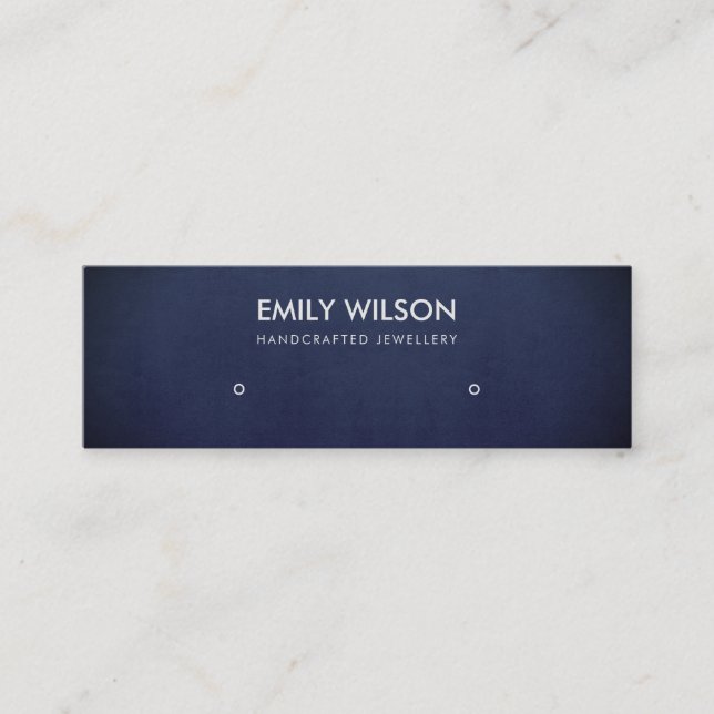 REGAL VELVET NAVY BLUE STUD EARRING DISPLAY LOGO MINI BUSINESS CARD (Front)