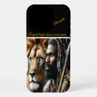 Regal warrior with lion companion. 
