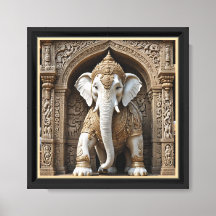 "Regal White Elephant Canvas Wall Art – Sacred 