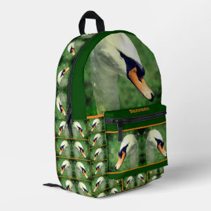 Regal White Swan Nature Personalised Printed Backpack