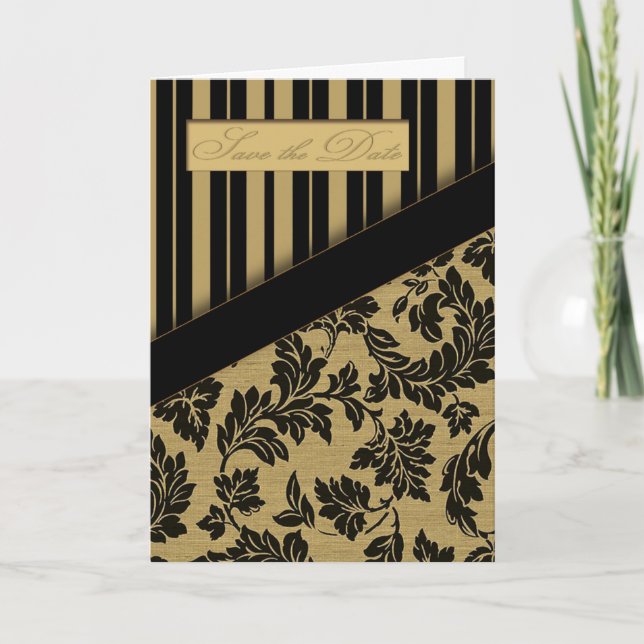 Regalia - Save the Date (Black/Tan) Announcement (Front)