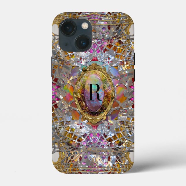 Regardez dans kaléidoscope Elegant Girly Monogram  Case-Mate iPhone Case (Back)