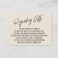 Regarding Gifts Modern Handwriting Simple Cream