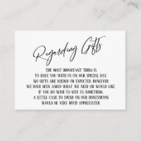 Regarding Gifts Modern Handwriting Simple Wedding