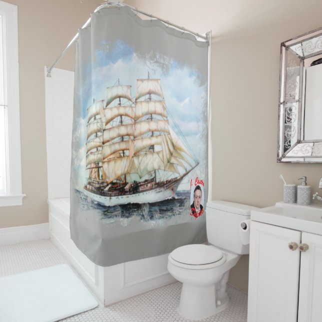 Regata Cutty Sark/Cutty Sark Tall Ships' Race Shower Curtain (In Situ)