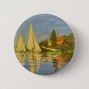 Regatta at Argenteuil by Claude Monet 6 Cm Round Badge