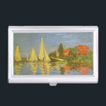 Regatta at Argenteuil by Claude Monet Business Card Holder<br><div class="desc">Regatta at Argenteuil (1872) by Claude Monet is a vintage impressionism fine art nautical painting. You can see the reflection of the sailboats in the lake water. A maritime seascape with a yacht or boat race on a sunny summer season day. About the artist: Claude Monet (1840-1926) was a founder...</div>