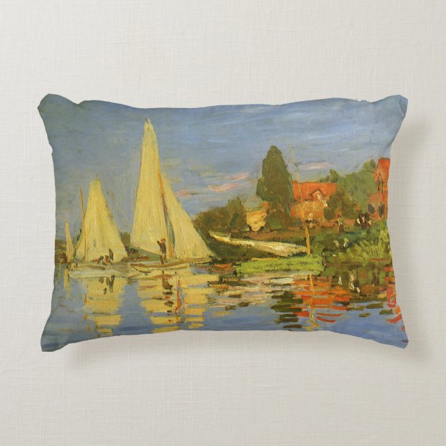 Regatta at Argenteuil by Claude Monet Decorative Cushion (Front)
