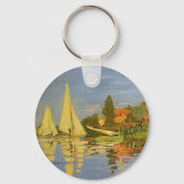 Regatta at Argenteuil by Claude Monet Key Ring (Front)