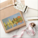 Regatta at Argenteuil by Claude Monet Rectangular Sticker<br><div class="desc">Regatta at Argenteuil (1872) by Claude Monet is a vintage impressionism fine art nautical painting. You can see the reflection of the sailboats in the lake water. A maritime seascape with a yacht or boat race on a sunny summer season day. About the artist: Claude Monet (1840-1926) was a founder...</div>