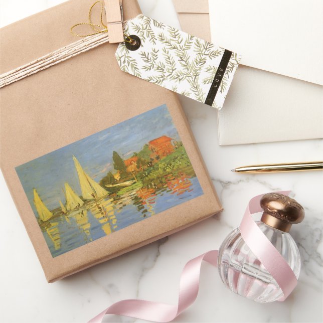 Regatta at Argenteuil by Claude Monet Rectangular Sticker (Gifting)