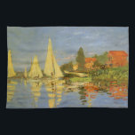 Regatta at Argenteuil by Claude Monet Tea Towel<br><div class="desc">Regatta at Argenteuil (1872) by Claude Monet is a vintage impressionism fine art nautical painting. You can see the reflection of the sailboats in the lake water. A maritime seascape with a yacht or boat race on a sunny summer season day. About the artist: Claude Monet (1840-1926) was a founder...</div>