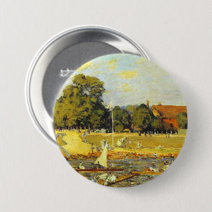 Regatta at Hampton Court Alfred Sisley Poster 7.5 Cm Round Badge