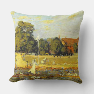 Regatta at Hampton Court Alfred Sisley Poster Cushion