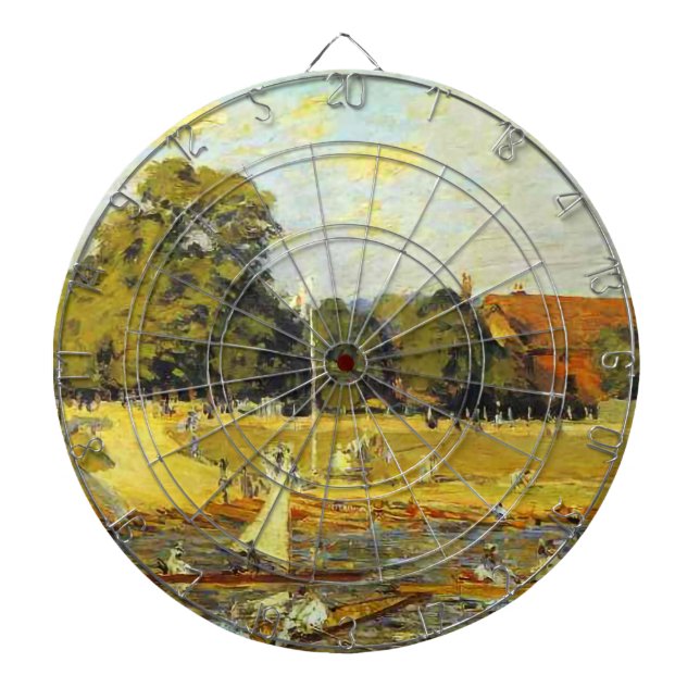 Regatta at Hampton Court Alfred Sisley Poster Dartboard (Front)