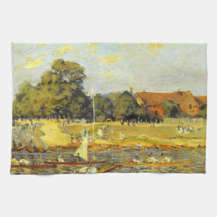 Regatta at Hampton Court Alfred Sisley Poster Tea Towel