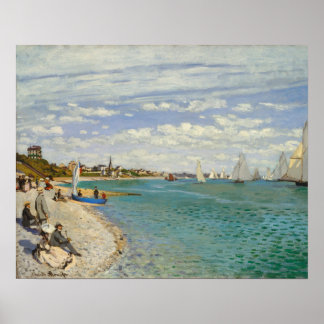 Regatta at Sainte-Adresse (1867) by Claude Monet Poster