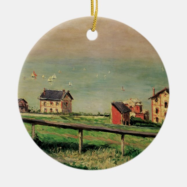 Regatta at Villerville by Gustave Caillebotte Ceramic Tree Decoration (Front)