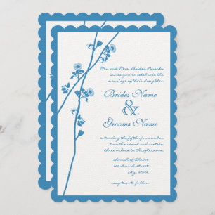 Regatta Blue Wild Flowers Wedding Invitation