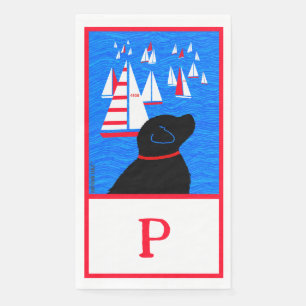 Regatta Day Black Dog Cloth Guest Towel Napkin