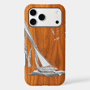 Regatta Sailboat on Teak Veneer Style