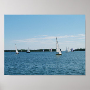 Regatta Sale Boat Scene Photo Wall Art