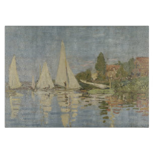 Regattas at Argenteuil, OIl Painting, Claude Monet Cutting Board