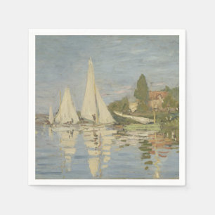 Regattas at Argenteuil, OIl Painting, Claude Monet Napkin
