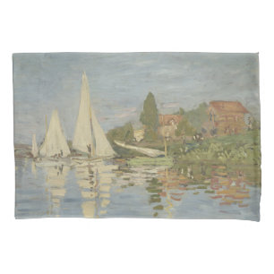 Regattas at Argenteuil, OIl Painting, Claude Monet Pillowcase