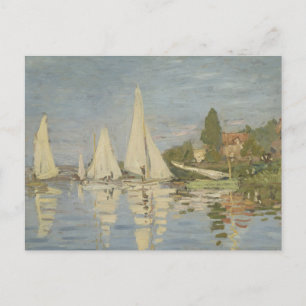 Regattas at Argenteuil, OIl Painting, Claude Monet Postcard