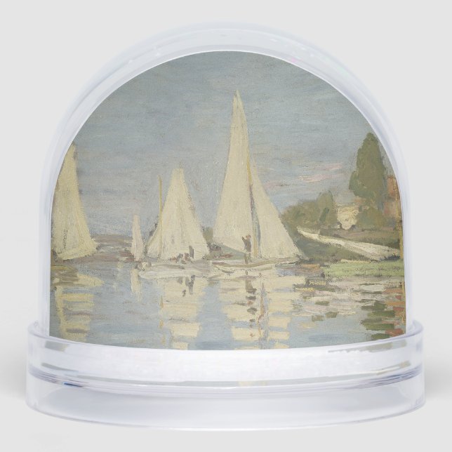 Regattas at Argenteuil, OIl Painting, Claude Monet Snowglobe (Front)