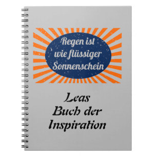 Regen flüssiger Sonnenschein mit Namen Notebook