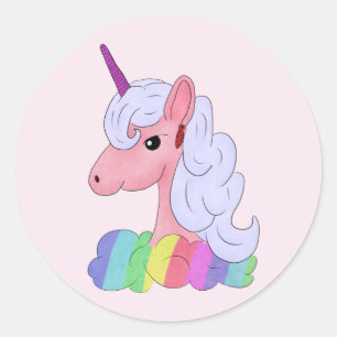 Regenbogeneinhorn classic round sticker