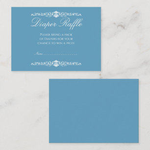 Regency Blue Baby Shower Diaper Raffle Enclosure Card