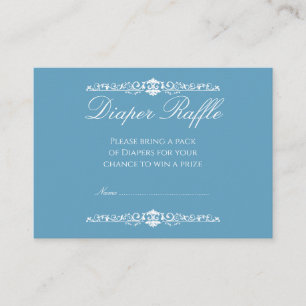 Regency Blue Baby Shower Diaper Raffle Enclosure Card