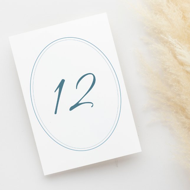 Regency Blue Classic Cameo Wedding Table Number (Creator Uploaded)