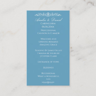 Regency Blue wedding Ceremony Program Enclosure Card