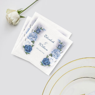 Regency Bridgerton Blue Roses Cameo Napkin