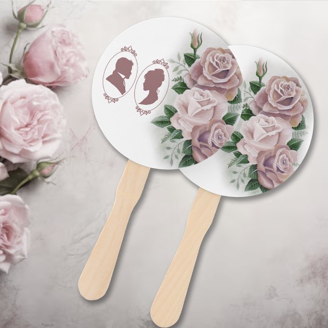 Regency Bridgerton Pink Roses Cameo Hand Fan (Creator Uploaded)