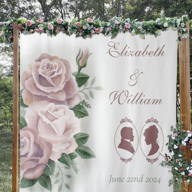 Regency Bridgerton Pink Roses Cameos Tapestry (Creator Uploaded)