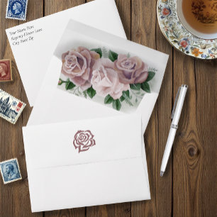 Regency Bridgerton Pink Roses Envelope