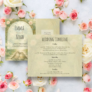 Regency English Garden QR Code Wedding Timeline Enclosure Card