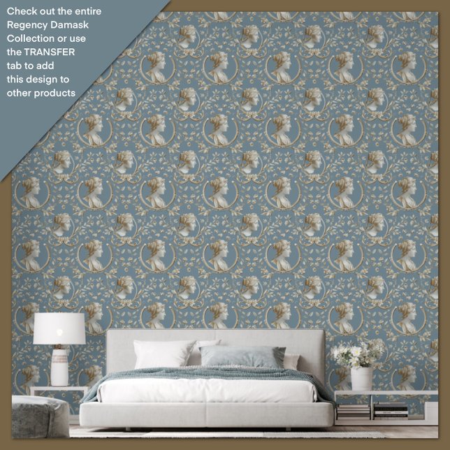 Regency Era Cameo and Floral Damask Inspired Wallpaper (Creator Uploaded)