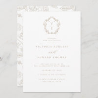 Regency Era Crest Beige Monogram Wedding