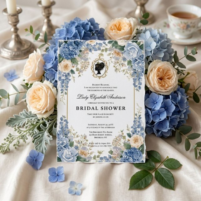 Regency era floral bridal shower invitation (Creator Uploaded)