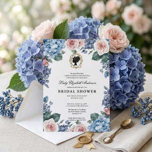 Regency era floral bridal shower invitation