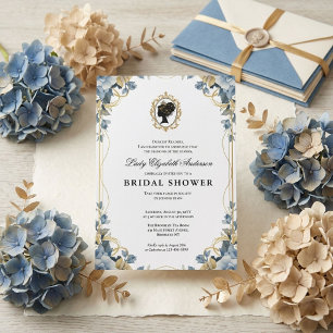 Regency era floral bridal shower invitation