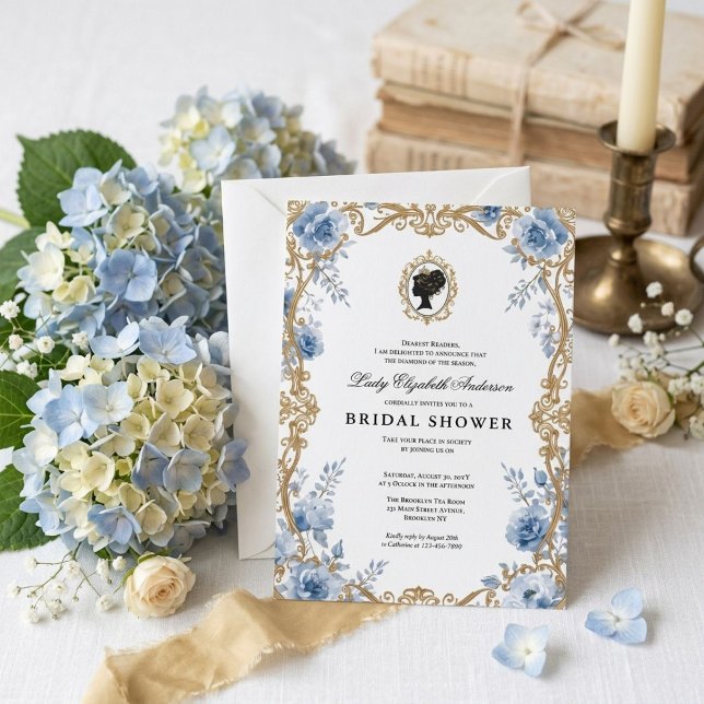 Regency era floral bridal shower invitation (Creator Uploaded)