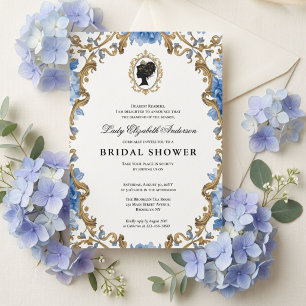 Regency era floral bridal shower invitation